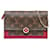 Portefeuille rouge Louis Vuitton Monogram Flore sur sac à bandoulière en chaîne Toile  ref.1389075