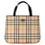 Sac à main en toile beige Burberry House Check Cuir  ref.1389122