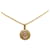 Gold Dior Logo Rhinestone Pendant Necklace Golden  ref.1389129