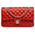 Rote Chanel – Klassische mittelgroße Umhängetasche mit Klappe und Lammlederfutter  ref.1389145