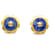 Blue Chanel Flower Stone CC Clip On Earrings Gold-plated  ref.1389169