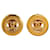 Clipe Chanel CC dourado em brincos Banhado a ouro  ref.1389174