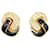 Gold Dior Enamel Knot Crystal Rhinestone Clip Earrings Golden  ref.1389187