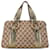 Brown Gucci GG Canvas Metal Bamboo Handbag Leather  ref.1389199