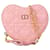 Rosa „Dior Caro“ Umhängetasche mit Herzmotiv und Kette Pink Leder  ref.1389214