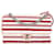 Bolso satchel rojo con solapa de cuerda y fieltro de jersey a rayas Chanel rojo Roja Lienzo  ref.1389238