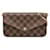 Brown Louis Vuitton Damier Ebene Pochette Felicie Crossbody Bag Cloth  ref.1389321