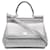 Bolso satchel Miss Sicily de cuero metalizado Dolce & Gabbana plateado Plata  ref.1389359
