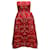 Red & Multicolor Zac Posen Strapless Embellished Evening Dress Size US 6 Synthetic  ref.1389380
