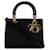 Black Dior Medium Nylon Cannage Lady Dior Satchel Leather  ref.1389388