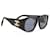 Schwarze, runde, getönte Sonnenbrille von Chanel  ref.1389425