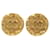 Gold Chanel CC Clip On Earrings Golden Gold-plated  ref.1389494