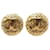 Pendientes de clip Chanel CC dorados Chapado en oro  ref.1389495