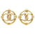 Pendientes de clip Chanel CC dorados Chapado en oro  ref.1389496