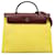 Bolso satchel Hermès Toile Herbag con cremallera 31 amarillo Cuero  ref.1389500