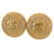 Clipe Chanel CC dourado em brincos Banhado a ouro  ref.1389525