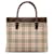 Beige Burberry House Check Tote Leather  ref.1389591