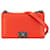Orange Chanel Medium Chevron Lambskin Boy Flap Crossbody Bag Leather  ref.1389715