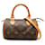 Bolso satchel Louis Vuitton Nano Speedy Bandouliere con monograma marrón Castaño Cuero  ref.1389731