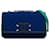 Bolsa Chanel pequena azul Jersey CC com aba de filigrana Couro  ref.1389797