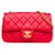Red Chanel Mini Rectangular Lambskin Pearl Crush Flap Crossbody Bag Leather  ref.1389806