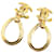 Clipe pendurado Chanel CC dourado em brincos Banhado a ouro  ref.1389813