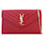 Carteira Red Saint Laurent Grain De Poudre Cassandre Envelope em Bolsa Crossbody de Corrente Vermelho Couro  ref.1389886