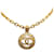 Collier pendentif rond Chanel CC doré Or jaune  ref.1389898