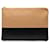 Céline Hellbraune, zweifarbige Clutch „Solo“ von Celine Kamel Leder  ref.1390024