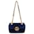 Navy Gucci Marmont Matelasse Velvet Shoulder Bag Navy blue  ref.1390058