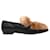Black & Brown Louis Vuitton Leather & Mink Fur Monogram Loafers Size 40  ref.1390083