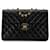 Bolsa de ombro Chanel Maxi XL clássica preta em pele de cordeiro com aba única Preto Couro  ref.1390103