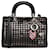 Bolso satchel Lady Dior pequeño de tweed metalizado Dior negro Cuero  ref.1390104