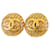 Pendientes de clip Chanel CC dorados Chapado en oro  ref.1390154