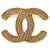 Broche plaquée or Chanel CC dorée Métal  ref.1390172