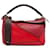 LOEWE Red Medium Tricolor Puzzle Bag Dark red Leather Pony-style calfskin  ref.1390988