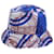 Chapeau Bob Hermès Reverso en Soie Bleue Bleu clair  ref.1391033