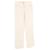 Calça Dolce & Gabbana com recorte de renda em linho branco Cru Algodão  ref.1391059