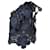 Self portrait Top de renda bordado de autorretrato, um ombro, sem mangas, babados, em poliéster azul marinho  ref.1391109