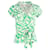 Blusa cruzada estampada Diane von Furstenberg en seda verde  ref.1391110