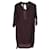 Acne Studios Zink AW11 – Knielanges Kleid mit Wasserfallausschnitt aus violettem Polyester Rot Bordeaux  ref.1391146