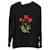 Stella Mc Cartney Stella McCartney Pull ras du cou coquelicots brodés en viscose noire Fibre de cellulose  ref.1391168