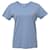 Céline Celine Logo Short Sleeve T-Shirt in Blue Cotton Light blue  ref.1391186