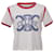Céline Kurzärmliges T-Shirt mit Celine-Logo aus weißer Baumwolle  ref.1391199