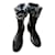 CHANEL Black Rain Boots Excellent Condition Size 38 Rubber  ref.1391279