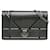 Schwarzes Dior Metallic-Lack-Microcannage-Diorama-Portemonnaie mit Umhängetasche aus Kette Leder  ref.1392056