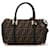 Bolso satchel de lona marrón Fendi Zucca Castaño Cuero  ref.1392065