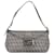 Gray Fendi Zucchino Canvas Double Flap Shoulder Bag Leather  ref.1392069
