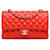 Red Chanel Medium Classic Lambskin Double Flap Shoulder Bag Leather  ref.1392083