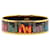 Black Hermès Wide Les Sangles Enamel Bangle GM Costume Bracelet Metal  ref.1392118